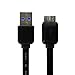 Galaxy S5 USB 3.0 Cable(5 Feet Flat Charging Data Cable) for Samsung Galaxy S5, Galaxy Note 3 - Superspeed USB to Micro-B (Black)