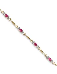 14k Diamond And African Ruby Bracelet