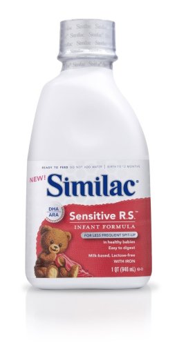 Similac Sensitive R.S. Infant Formula with Iron, Ready to Feed, 1-Quart Bottle Pack of 6