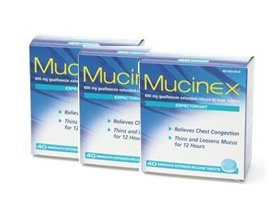 Mucinex-Extended Release Bi-Layer Guaifenesin 600mg, 120 Tablets total (3 Pack of 40ea.)