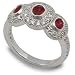 Three Stone Ruby & Diamond Ring