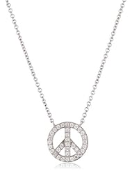 Myia Passiello "Timeless" Swarovski Zirconia Peace Sign Pendant Necklace