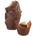 Regency Pack of 24 Tulip Standard Baking Cups, Brown
