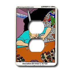 Londons Times Funny Music Cartoons - Cottage Industry - Light Switch Covers - 2 plug outlet cover