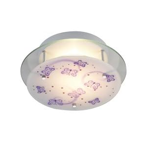 3 Light Semi Flush Ceiling Light Fixture - Purple  White by Elk
