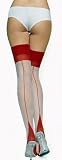 WHITE STOCKINGS - RED TOPS - RED SEEMS - CUBAN HEEL