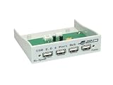 USB 2.0 Einbau-Hub 4-fach für 3,5" Schacht, beige