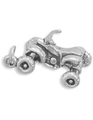 ATV Four Wheeler 4-Wheeler Quad Sterling Silver Charm, Made in the USA