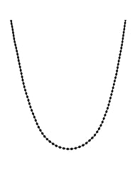 Black-plated Sterling Silver 1.8-mm Diamond-cut Bead Ball Chain (30 Inch)