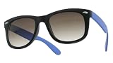 Neon Retro Wayfarer Sunglasses [2793] - Black / Blue