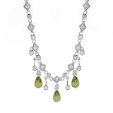 Platinum over sterling silver cz necklace Birthday gift