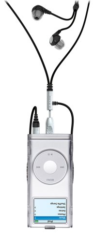 Rivet Stereo Earphone Lanyard with Grab for iPod nano 1G, 2G (Black)