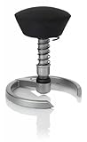 SWOPPER STANDARD 3D-Aktiv-Bürostuhl Hocker Sitzpolster Normal, Farbe schwarz, Federfarbe schwarz, Basis Titan, Fussring mit Metallgleiter, Feder MEDIUM (SWOPS10T)