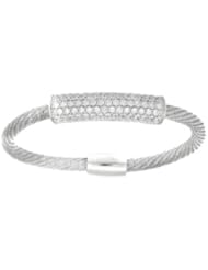 Silver 7" Rhodium Finish 4.2mm Shiny Diamond Cut