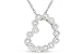 Childrens 14K White Gold Diamond Heart Pendant w/Chain