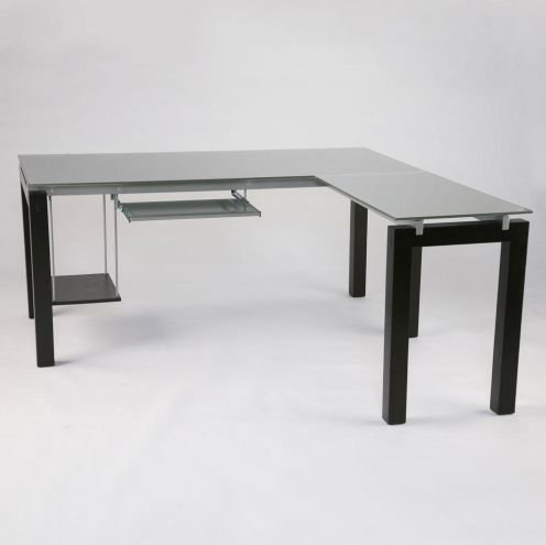 Ballard L Desk wKeyboard Tray by EuroStyle