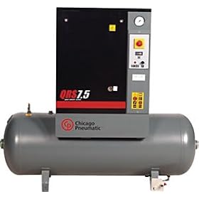 - Chicago Pneumatic Quiet Rotary Screw Air Compressor - 7.5 HP, 230 Volts, 3 Phase, Model# QRS7.5HP by Chicago Pneumatics
