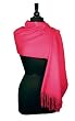 100% Pashmina HOT PINK/FUSCHIA/RED Shawl Wrap. Woman's Scarf.