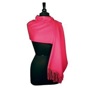 Buy 100% Pashmina HOT PINK FUSCHIA RED Shawl Wrap. Woman's Scarf. by Choosy Shopper