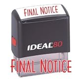 FINAL NOTICE! Office Stock Self-Inking Rubber Stamp