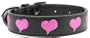 Pink Embroidered Heart Dog Collar Size Large