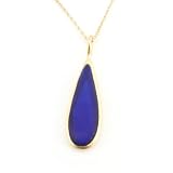 Cobalt Glass Teardrop Necklace by Michael Vincent Michaud