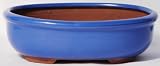 BuyBonsai's Bonsai Pot 9.75 Oval Glazed Blue