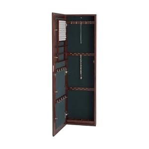 Wall Mount Jewelry Mirror  Burgundy Cherry