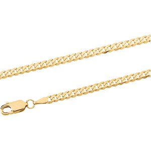 14K Yellow Gold Solid Curb Chain Necklace - 20 inches 14K Yellow Gold Solid Curb Chain Necklace - 2