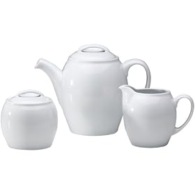 Denby White by Denby Tea Set Gift Box (Teapot, Small Jug, Covered Sugar Bowl)