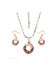 XiangGang ShaoGi 18k White Gold, Round Diamond Ball Fashion Sets, White And Orange - 18 inch