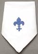 100% White Cotton Hand Embroidered Napkins Fleur De Lis Blue 22x22 Inches Set of Four