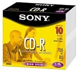 Sony 80-min 700 MB 10 pack 48X CD-R in Slim Jewel Cases Lifestyles