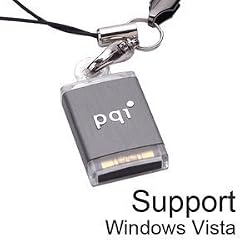 PQI 2GB Mini I-Stick i810 Intelligent Stick Slim USB2.0 Flash Memory Pen Drive: BF07-2032R0131 (Gray, Retail)