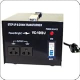 PowerBright VC-1000J Step Up and Down Japanese Transformer 1000W; Can be used only in 100 and 120 volt countries; Will convert from 120 volt to 100 volt AND from 100 volt to 120 volt.; Fuse protected; Heavy duty continuous use; Power ON/OFF Switch