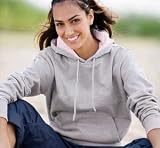 Ladies Tipped Pullover Hooded Sweatshirt
