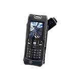 PREMIUM BLACK STINGRAY SPORTY COVER RUBBER CASE (With 2 Optional Interchangable Belt Clips) for SANYO S1 - RETAIL PACKAGING