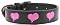 Pink Embroidered Heart Dog Collar Size Large