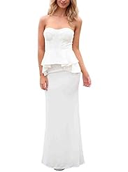 Sexy Strapless Cocktail Polyester/Spandex Sweetheart Spring Summer Winter  Peplum Club Dress/Party Dress/Maxi Dress  With Ruffles