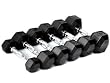 CFF Rubber Hex Dumbbell Set, 5 - 25 lbs