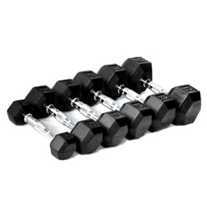 CFF Rubber Hex Dumbbell – 50 lb Pair – Lifetime Warranty