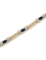 14k Yellow Gold Natural Sapphire And Diamond Tennis Bracelet