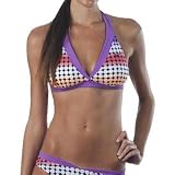 Nike Swim Women's Whitened Dots Reversible Halter Bra Bikini Top - Bright Violet 12