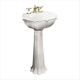Anatole Pedestal Bathroom Sink Finish: Almond, Faucet Holes: 8 Centerset