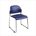 (2 Pack) Stack Chair with Plastic Seat and Back In Blue Finish By Office Star