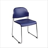 (2 Pack) Stack Chair with Plastic Seat and Back In Blue Finish By Office Star