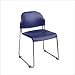 (2 Pack) Stack Chair with Plastic Seat and Back In Blue Finish By Office Star