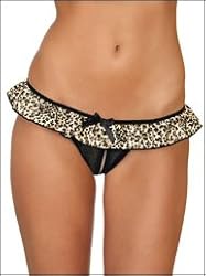 Baby Leopard Crotchless Thong Panty