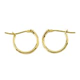 14K Yellow Gold 10 MM Children's Click Hoop Earrings