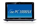 ASUS Eee PC 1008HA Seashell 10.1-Inch Pearl Black Netbook - 6 Hour Battery Life